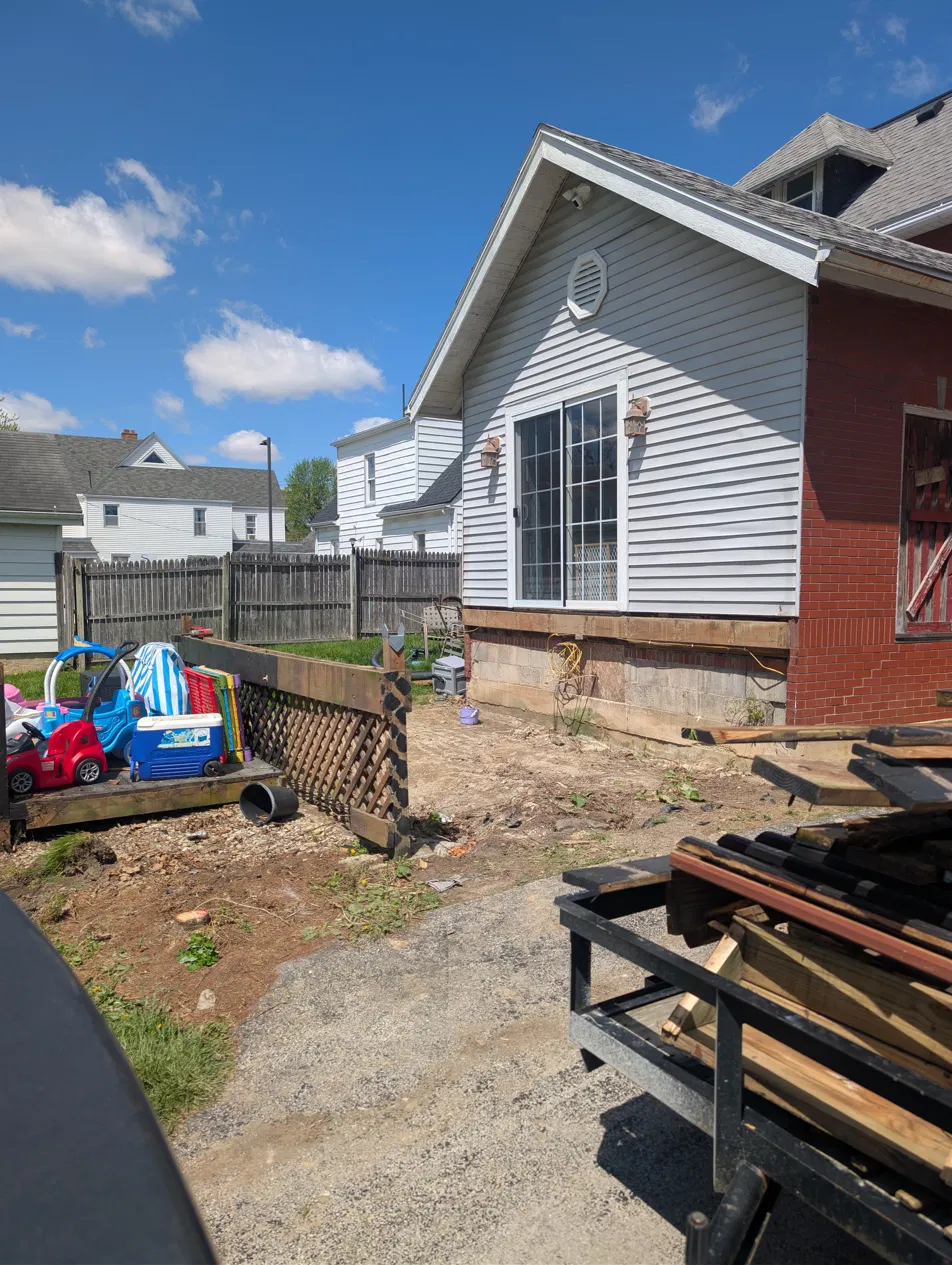 Backyard before deck removal in Findlay