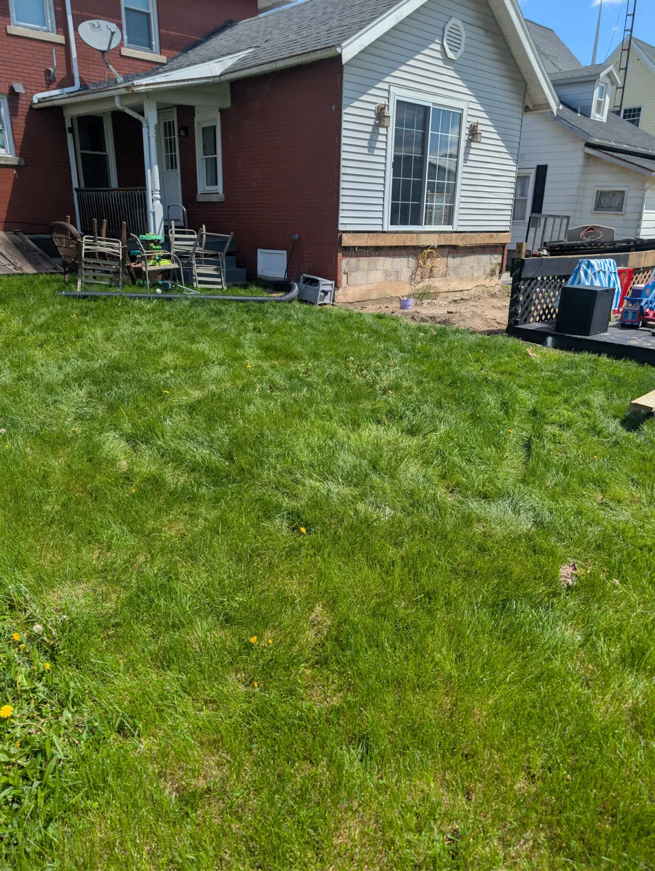 Cleared yard after deck removal in Findlay
